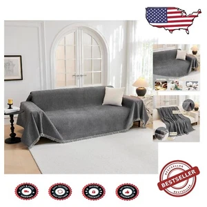 Washable Chenille Couch Cover for Dogs - Non-Slip Furniture Protector 71"x118" - Picture 1 of 11