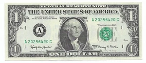 1963A $1 BOSTON FRN. Crisp & UNCIRCULATED Banknote. A/C Block - Picture 1 of 2
