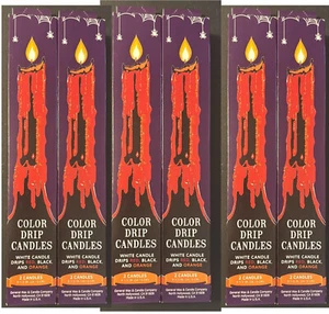 6 Pairs Of New Color Drip Candles Multi Color Tapers 12 Count In Boxes - Picture 1 of 6