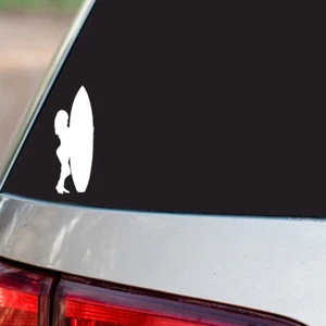 Surf Sticker Surfing Watersports S13 all chrome & regular vinyl colors - Picture 1 of 2