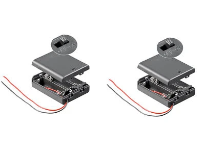 2 Batteriehalter für 3x AA Mignon Batteriefach mit Schalter Ein Aus Gehäuse Akku