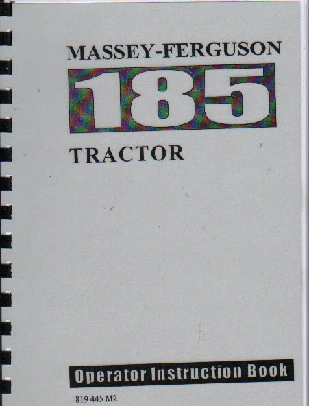 Libro manual de instrucciones para operador de tractor Massey Ferguson "185"