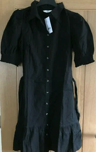 Dorothy Perkins Tall Black Belted Shirt Dress - Size 8 RRP £29.99 - Picture 1 of 5