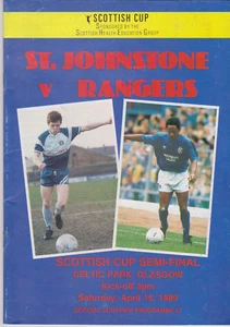 Programme / Programma St.Johnstone v Glasgow Rangers 15-04-1989 Semi Cup Final  - Imagen 1 de 1