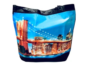Memorial Sloan Kettering Cancer Center Building Night Scene Large Zip Tote Bag - Picture 1 of 11