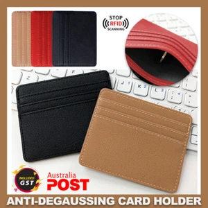 NEW Slim Credit Card Holder RFID Blocking Purse Flip Leather Mens Money Clip - Picture 1 of 15