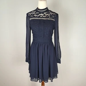 Forever New Womens Dress Size 8 Navy Lace Formal Event Occasion Cocktail - Picture 1 of 14