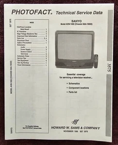 Sams Photofact 3575 Service Manual for Sanyo AVM-1955 - Picture 1 of 1