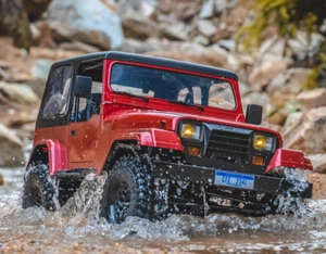 RC 1/10 JEEP 4X4 YJ WRANGLER W/ LED Lights*RTR* RED - Picture 1 of 10