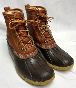 Damen L.L. Bean Snow Duck Stiefel Fell gefüttert braun Leder Gummizehe neuwertig Größe 9 - Bild 1 von 12
