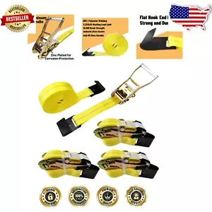Anti-Rust Ratchet Straps 2" x 27' - Heavy Duty 4 Pack for Flatbed Trucks - Picture 1 of 8