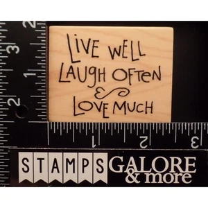 Inkadinkado Rubber Stamps 91698 LIVE WELL LAUGH OFTEN LOVE MUCH #915 - Picture 1 of 2