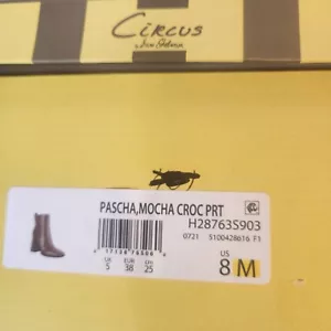 Botines Circus Sam Edelman Tammie Mujer Cremallera EE. UU. 8M NUEVOS EN CAJA Estampado de cocodrilo Moca Oscuro - Imagen 1 de 8