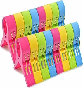Clip per teli mare e panni - Set di 16 clip porta asciugamani in plastica - Foto 1 di 9