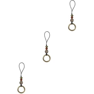 3 Pieces Retro Ring Buckle Work Chain Lanyard for Cell Phone Finger - Zdjęcie 1 z 12