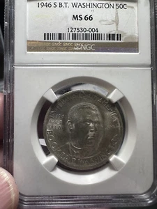 1946 BT Washington Silver Commerative NGC 66 Lot 823 - Picture 1 of 7