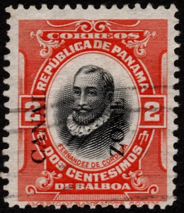 Canal Zone Stamp Scott #47 Used - 2 Cents Vermilion & Black w Type III Overprint - Picture 1 of 1