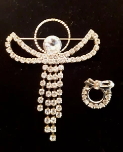 Rhinestone Angel Pin and Wreath pin (set of 2) - Picture 1 of 8