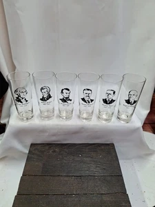6er Set Vintage Great Presidents Gläser 50er Jahre Philco Giveaway Bundesglas - Bild 1 von 9