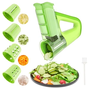 Elektrischer Gemüse Obst Schneider Handgerät Kabellos Salat Shooter Zerkleinerer 4 Klingen - Bild 1 von 13