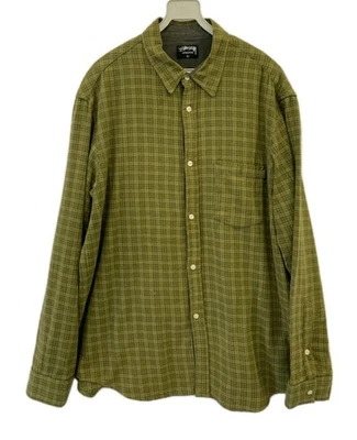 Stüssy Authentic Plaid Button-Up Shirt Green Long Sleeve Men’s XL Casual #C2 - Image 1 of 4