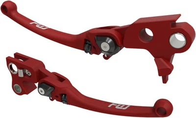 Flo Motorsports Mx Style Adjustable Levers - Red Motorcycle Street Bike HD-809R - Image 1 of 4