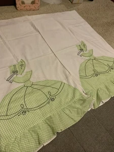 Par de fundas de almohada kitsch de mediados de siglo de colección de mezcla de algodón hechas a mano falda aro damas  - Imagen 1 de 9