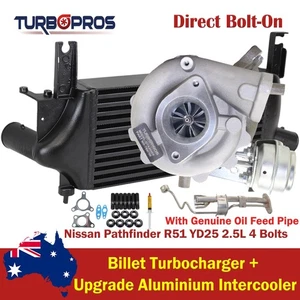 Billet Turbo + Intercooler + Tubo de alimentación de aceite para Nissan Pathfinder R51 YD25 2,5 L - Imagen 1 de 14