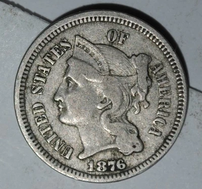 1876 Three Cent Piece Nickel {{{3773 - Image 1 of 4