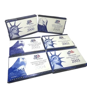 US Mint Lot of 6 Sets, Uncirculated 2000-2005 Proof & 50 State Quarters Set OGP - Picture 1 of 3