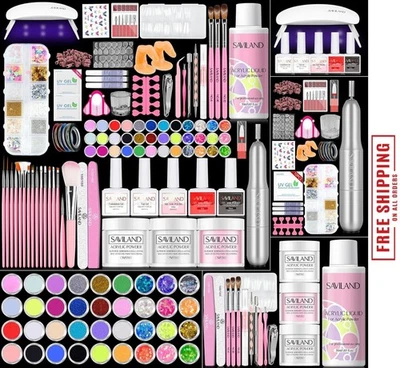 Kit de uñas acrílicas con taladro: kit de uñas profesional juego de acrílico para principiantes con Foto 1 de 4