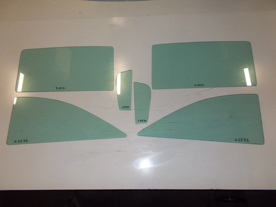1959 1960 Oldsmobile Super 88 Convertible Glass Vent Door Quarter Set Green - Image 1 of 1