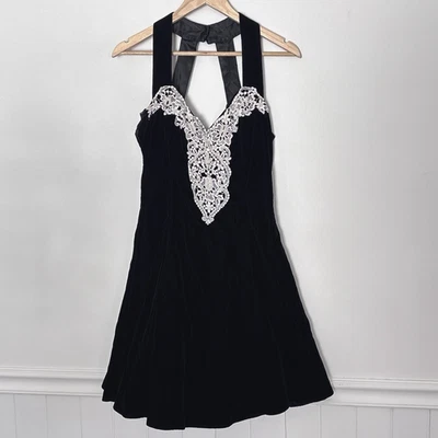 Vestido Formal Cuentas De Colección Gunne Sax Jessica McClintock Talla 13/14 Terciopelo Encaje Foto 1 de 4