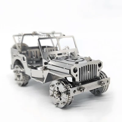Coche Jeep, modelo de montaje de metal hágalo usted mismo rompecabezas hecho a mano alta dificultad Foto 1 de 4