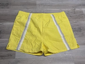 Vintage Generation One Mens Swim Trunks Yellow Mesh Lined Size L Drawstring - Picture 1 of 9