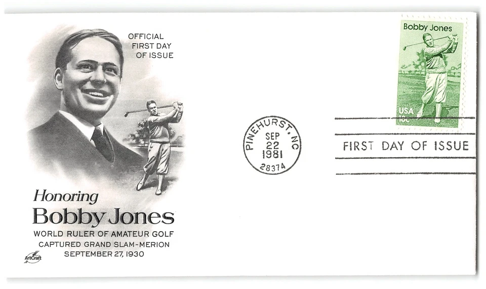 US #1933 Bobby Jones, Golf, FDC, 1981 - Image 1 of 1
