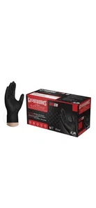 GLOVEWORKS HD 6 Mil GWBN Latex Free Nitrile Disposable Gloves, Black, 100 XXL - Picture 1 of 3