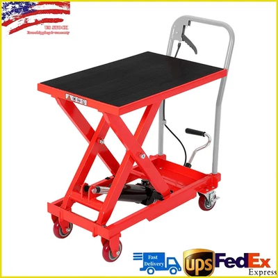 Hydraulic Lift Table Cart 1100lbs 32" Lifting Manual Single Scissor Lift Table - Image 1 of 4