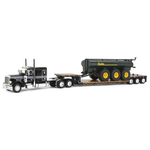 First Gear DCP 1/64 Black Peterbilt 379 w Fontaine Lowboy & Husky Manure 60-1588 - Picture 1 of 7