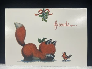 10 Vintage Weihnachtskarten von Kristen Baby Fuchs & Vogel minimalistisch 6x4,25 Freunde - Bild 1 von 9