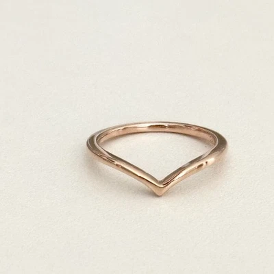 Anillo Pandora Chapado en Oro Rosa Brillante Wishbone Talla 6 Foto 1 de 4