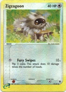 Zigzagoon - 79/109 - Common - Reverse Holo HP, English Pokemon EX Ruby and Sapph - Picture 1 of 1