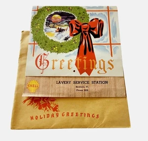 Shell Oil Werbe-Feiertagskalender Weihnachtsbilder 1952 neu original Umschlag - Bild 1 von 8
