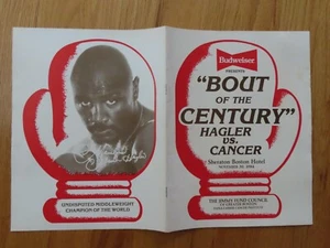 "Bout of the Century" MARVELOUS MARVIN HAGLER vs CANCER November 30 1984 Program - Picture 1 of 10