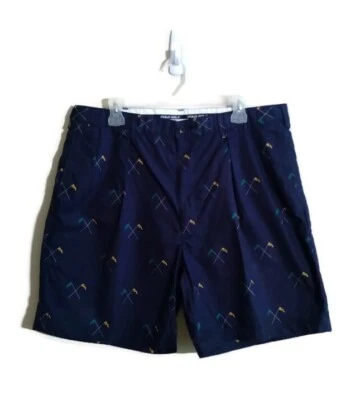 Pantalones cortos de golf chinos ligeros azul marino plisados con estampado integral para hombre Polo Golf 38 Foto 1 de 4