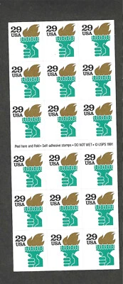 #2531Ab 29c  LIBERTY TORCH BOOKLET PANE OF 18  STAMPS MNH UNFOLDED - Image 1 of 2