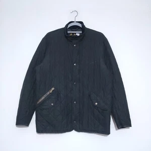 Barbour Herren Steppjacke Größe M Navy Schwarz Stepp Vintage Englisch Mantel - Bild 1 von 16