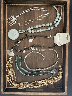 Lote Collar Boho Tono Plata | Coldwater Creek | Nine West | Colgante Amazonita Foto 1 de 4