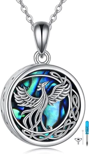 Phoenix Urn Necklace for Ashes Sterling Silver Cremation Keepsake Pendant Women - Picture 1 of 8