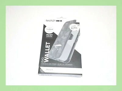 Tech21 Evo Wallet Case Card Slots Storage Apple iPhone X / XS - Black Camo Grey - Image 1 of 3